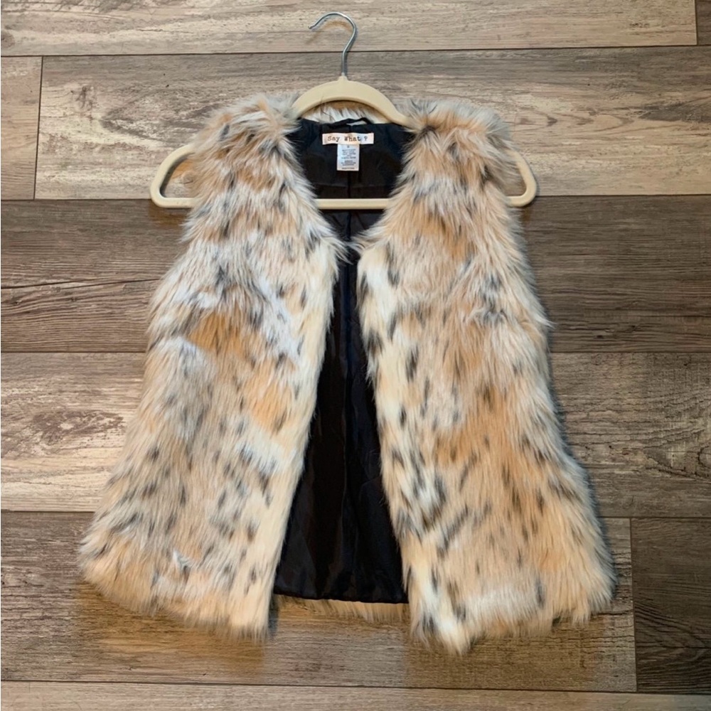 Faux Fur Vest with Black Lining